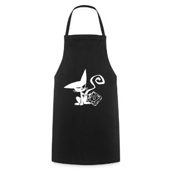 Dice Cat Funny Role Playing Cat RPG - Cooking Apron - black - Front - AI Model Male 185 dark (185cm)
