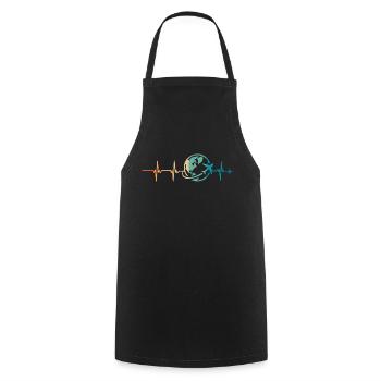Heartbeat Journey - Cooking Apron - black - Front - AI Model Male 185 dark (185cm)