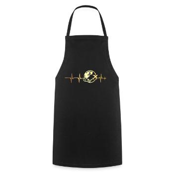 Heartbeat Journey - Cooking Apron - black - Front - AI Model Male 185 dark (185cm)