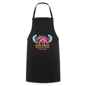 SongKran Festival of Water Thailand - Cooking Apron - black - Front - AI Model Male 185 dark (185cm)