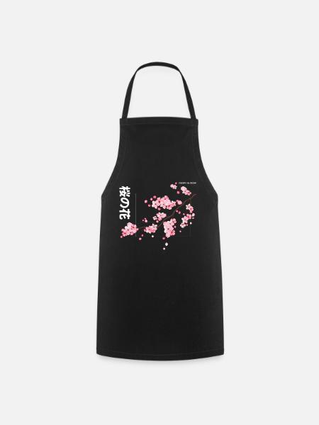 Cherry Blossom - Kochschürze - Schwarz