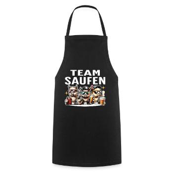 Team Saufen Alpaka Party Bier Feiern - Kochschürze - Schwarz - Vorne - AI Model Male 185 dark (185cm)