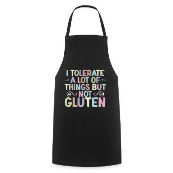 Gluten-free gluten intolerance celiac disease - Cooking Apron - black - Front - AI Model Male 185 dark (185cm)