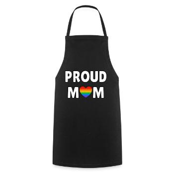 Proud mom rainbow heart LGBT queer family - Cooking Apron - black - Front - AI Model Male 185 dark (185cm)