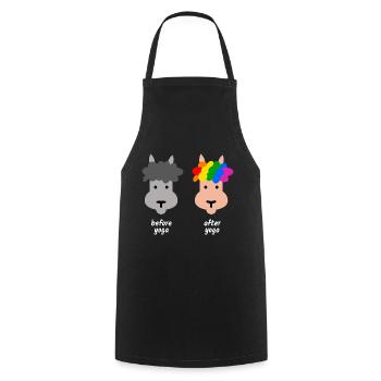 Alpaga coloré lama yoga - Tablier de cuisine - noir - Devant - AI Model Male 185 dark (185cm)