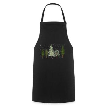 Tree Pine Trees for Winter Lovers - Gift - Cooking Apron - black - Front - AI Model Male 185 dark (185cm)