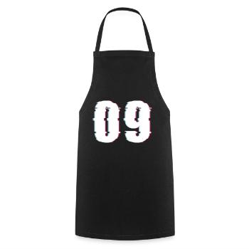 Neuf 9 Effet de nombre Nombre déformé - Tablier de cuisine - noir - Devant - AI Model Male 185 dark (185cm)