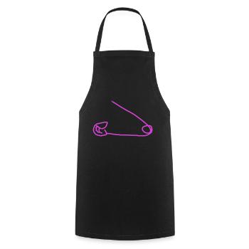 Épingle de sûreté - Tablier de cuisine - noir - Devant - AI Model Male 185 dark (185cm)