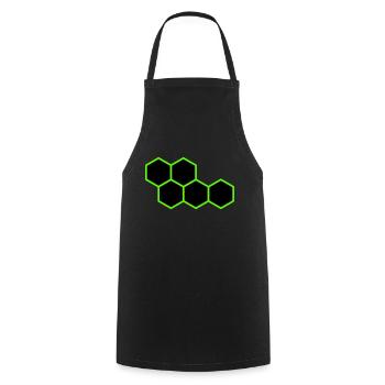 Hexagones - Tablier de cuisine - noir - Devant - AI Model Male 185 dark (185cm)