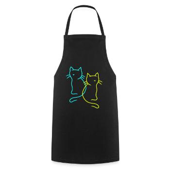 Cats, Pets, Kitten, Cat, Gift Idea - Cooking Apron - black - Front - AI Model Male 185 dark (185cm)