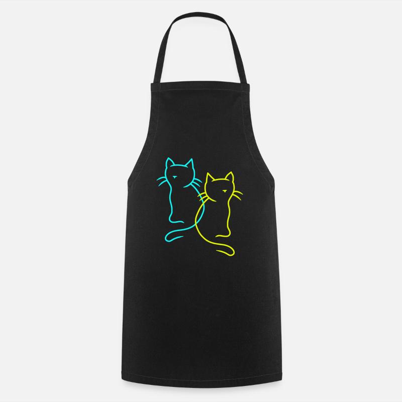 Chats, animaux de compagnie, chaton, chat, idée cadeau - Tablier de cuisine - noir
