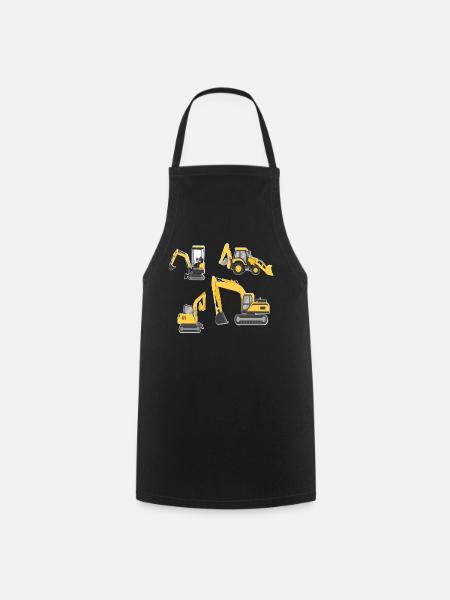 Machines de construction, Pelles Jeunes véhicules chantier FUN - Tablier de cuisine - noir