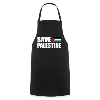 SAVE PALESTINE - Kochschürze - Schwarz - Vorne - AI Model Male 185 dark (185cm)