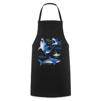 Der Weiße Hai Jaws Feeling Snappy Spruch - Kochschürze - Schwarz - Vorne - AI Model Male 185 dark (185cm)