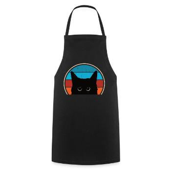 Lustige Katze Blick - Kochschürze - Schwarz - Vorne - AI Model Male 185 dark (185cm)