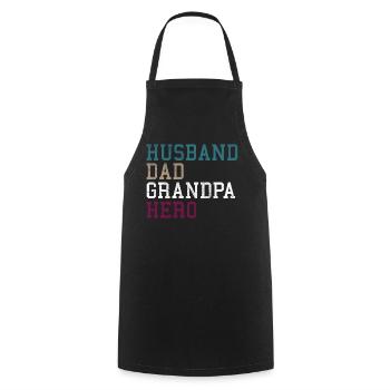 Dad Grandpa Hero - Cooking Apron - black - Front - AI Model Male 185 dark (185cm)