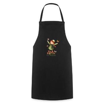 Little Wildflower - Cute Girl - Woods - Cooking Apron - black - Front - AI Model Male 185 dark (185cm)