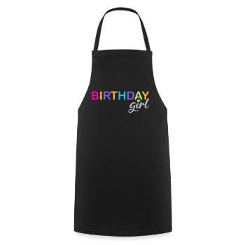 Fille d’anniversaire - Tablier de cuisine - noir - Devant - AI Model Male 185 dark (185cm)