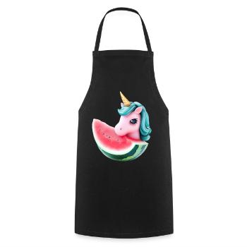 Wassermelonen Einhorn - Kochschürze - Schwarz - Vorne - AI Model Male 185 dark (185cm)