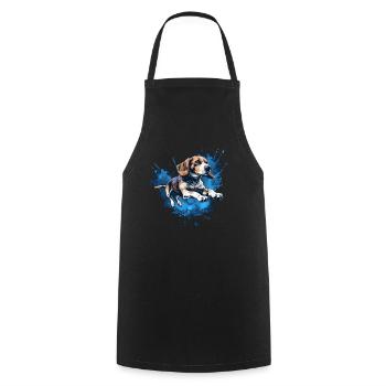 Beagle Dock-Diving into Water - Cooking Apron - black - Front - AI Model Male 185 dark (185cm)