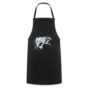 Plongée dans l’eau à quai des Danois - Tablier de cuisine - noir - Devant - AI Model Male 185 dark (185cm)