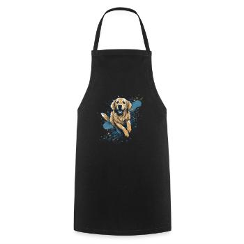 Golden-retriever Dock-Plongée dans l’eau - Tablier de cuisine - noir - Devant - AI Model Male 185 dark (185cm)