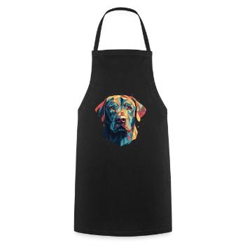 Colorful Labrador art design - Cooking Apron - black - Front - AI Model Male 185 dark (185cm)