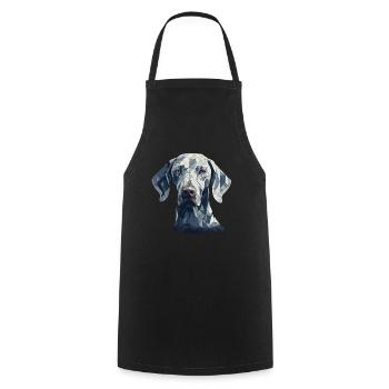 Buntes Weimaraner Kunstdesign - Kochschürze - Schwarz - Vorne - AI Model Male 185 dark (185cm)