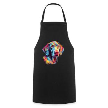 Bunter Weimaraner - Kochschürze - Schwarz - Vorne - AI Model Male 185 dark (185cm)