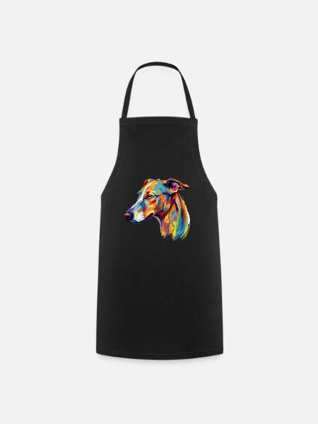 Colorful Whippet - Cooking Apron - black