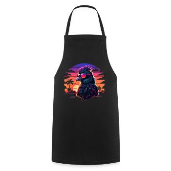 Synthwave Bird Sunset - Cooking Apron - black - Front - AI Model Male 185 dark (185cm)