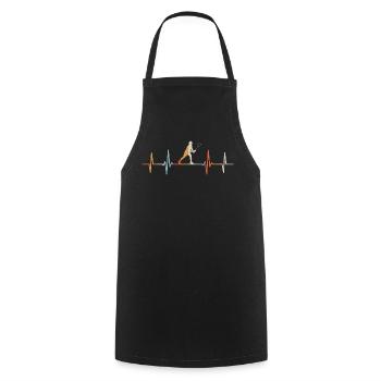 badminton heartbeat badminton sport - Cooking Apron - black - Front - AI Model Male 185 dark (185cm)