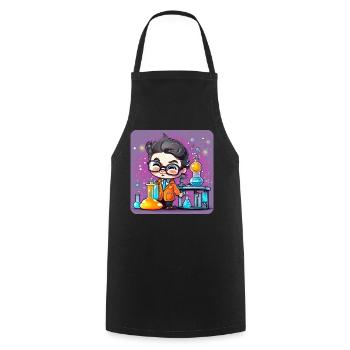 Mignon petit scientifique - Tablier de cuisine - noir - Devant - AI Model Male 185 dark (185cm)