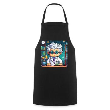 Cute professor with white hair and glasses - Cooking Apron - black - Front - AI Model Male 185 dark (185cm)