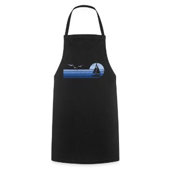 Voilier Sailor Sailboat Captain - Tablier de cuisine - noir - Devant - AI Model Male 185 dark (185cm)