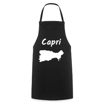 Capri Italien Mittelmeer Insel Urlaub Idee - Kochschürze - Schwarz - Vorne - AI Model Male 185 dark (185cm)