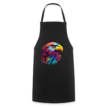 Colorful Eagle Bald Eagle Splash of Color - Cooking Apron - black - Front - AI Model Male 185 dark (185cm)