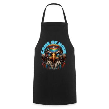 GAME OF RAVE - Cool Eagle with Headphones! - Cooking Apron - black - Front - AI Model Male 185 dark (185cm)