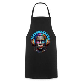 TEKKKKKKKKNO - Cool Dude with Headphones! - Cooking Apron - black - Front - AI Model Male 185 dark (185cm)