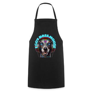 I GOT BASS HOUSE - Cute Poodle with Headphones! - Cooking Apron - black - Front - AI Model Male 185 dark (185cm)