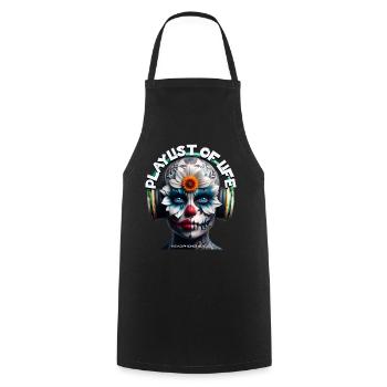 PLAYLIST OF LIFE – Cool Creature with Headphones! - Cooking Apron - black - Front - AI Model Male 185 dark (185cm)