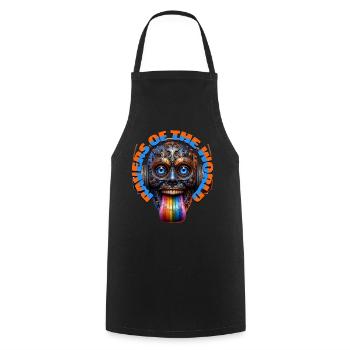 RAVERS OF THE WORLD - Cool Creature & Headphones! - Cooking Apron - black - Front - AI Model Male 185 dark (185cm)