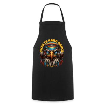 THIS IS HARD DANCE - Cool Eagle with Headphones! - Cooking Apron - black - Front - AI Model Male 185 dark (185cm)