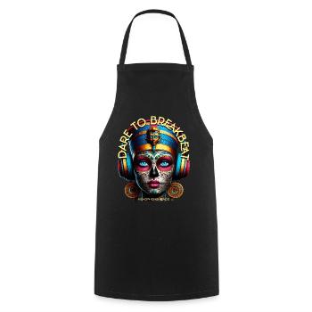 DARE TO BREAKBEAT - Cool Princess with Headphones! - Cooking Apron - black - Front - AI Model Male 185 dark (185cm)