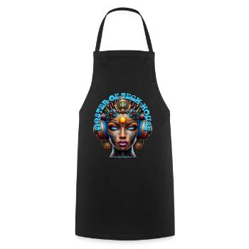 MASTER OF TECH HOUSE - Cool Princess & Headphones! - Cooking Apron - black - Front - AI Model Male 185 dark (185cm)