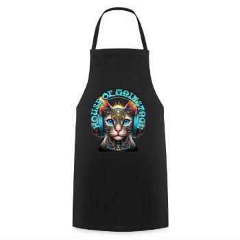 HOUSE OF MAINSTAGE - Cute Aroki Cat & Headphones! - Cooking Apron - black - Front - AI Model Male 185 dark (185cm)