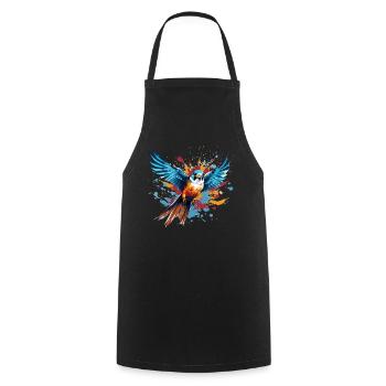 Buntfalke Farbkleckse Farbspritzer - Kochschürze - Schwarz - Vorne - AI Model Male 185 dark (185cm)