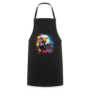 Colorful eagle bald eagle splash of color - Cooking Apron - black - Front - AI Model Male 185 dark (185cm)