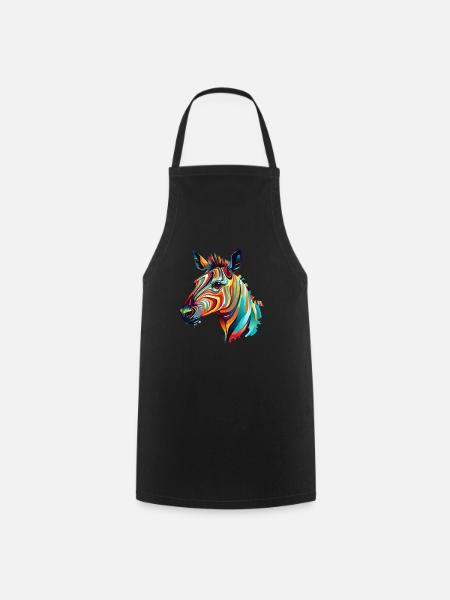 Buntes Okapi Farbkleckse Farbspritzer - Kochschürze - Schwarz