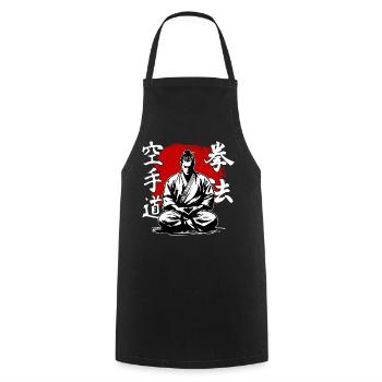 Style d’arts martiaux de karaté Kenpo samouraï - Tablier de cuisine - noir - Devant - AI Model Male 185 dark (185cm)